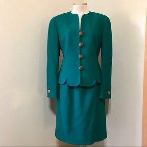 Vintage Green Skirt Suit by Herbert Grossman 2PC